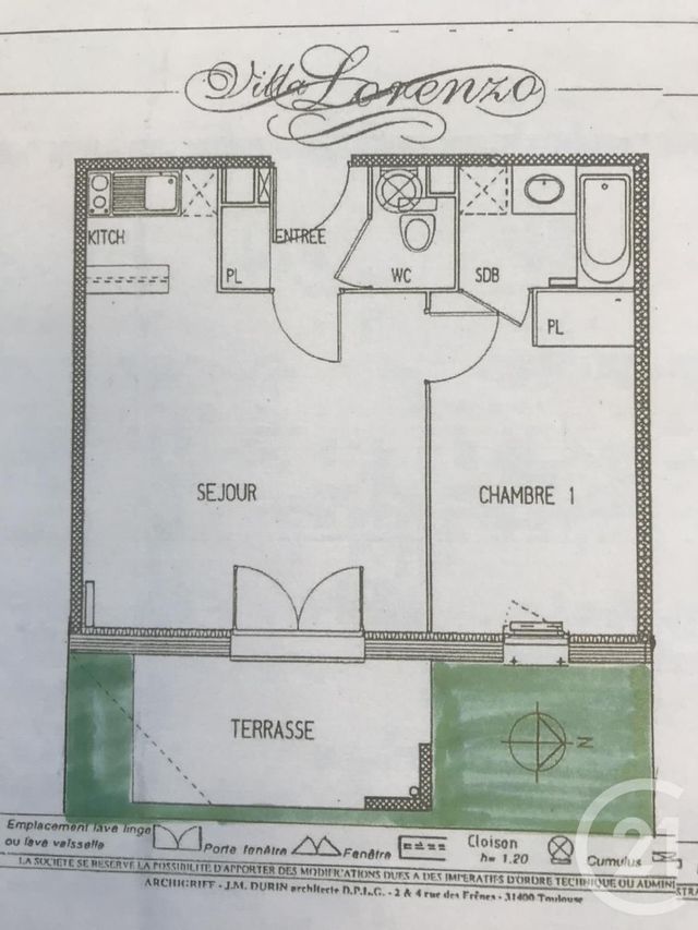 Appartement T2 à louer - 2 pièces - 37.35 m2 - TOULOUSE - 31 - MIDI-PYRENEES - Century 21 Fly Immo